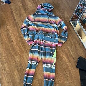 Aviator nation Colorful Striped Hoodie and Joggers Set